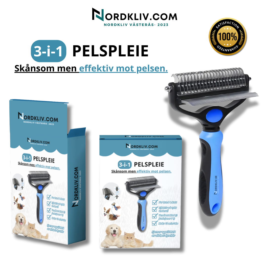 Nordkliv™ - Pelspleiebørste (3-i-1)
